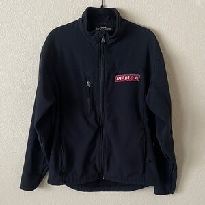 Soft Shell Fleece Lined Men’s Full Zip Jacket L Black Diablo Tools Logo Workwear